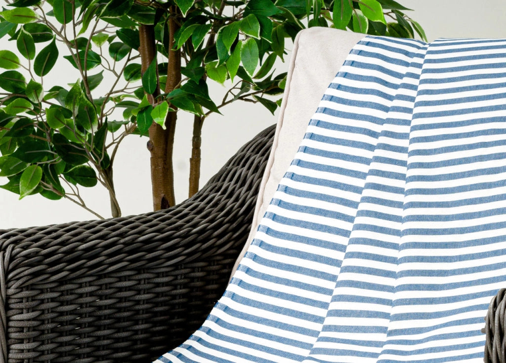 Telo Arredo Granfoulard Copritutto Cotone Made Italy Vari Disegni Arredatutto Copriletto Multiuso - 1 Piazza - Bastoncino Blu