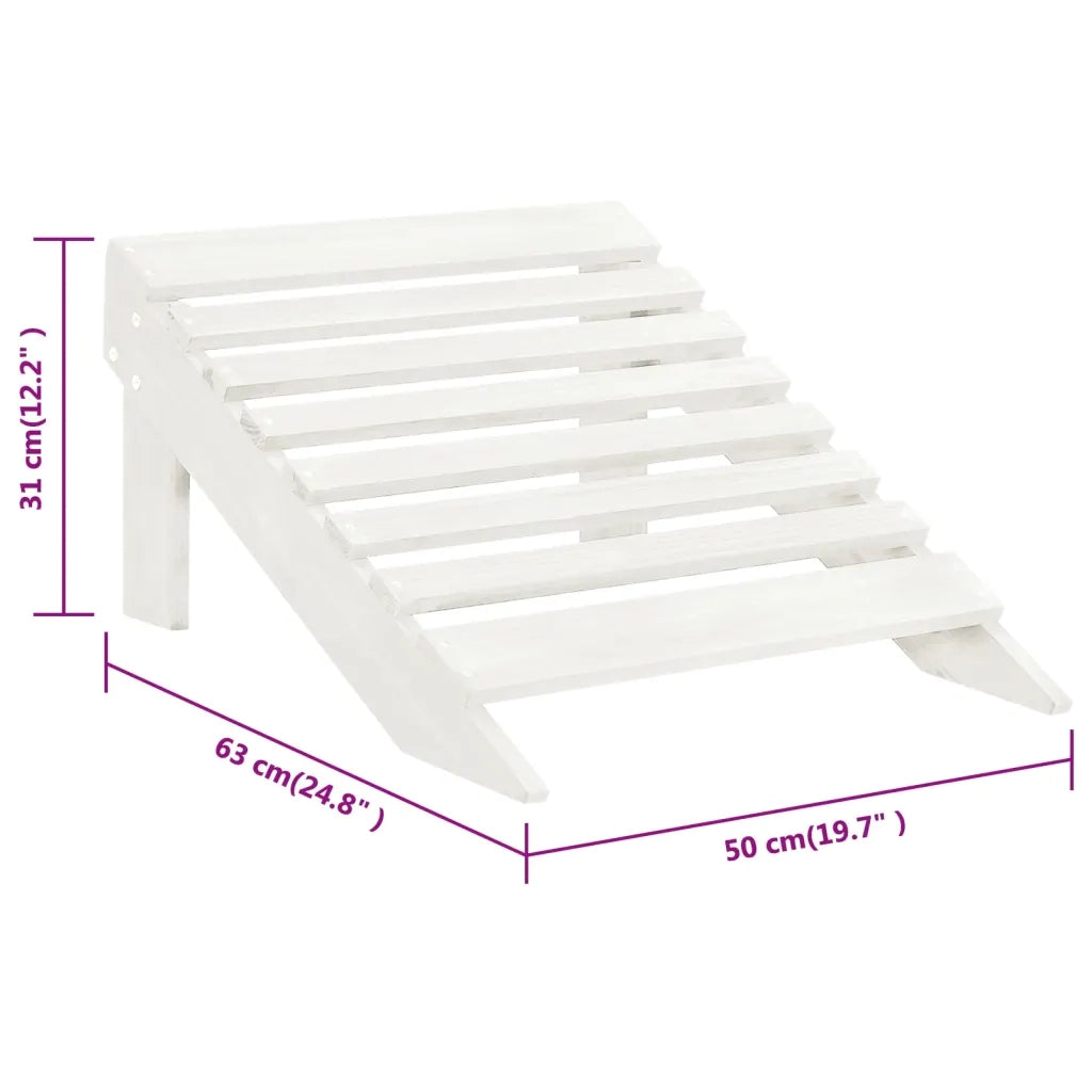 Sedia da Giardino | Sedie da Esterno con Poggiagambe in Legno Bianco