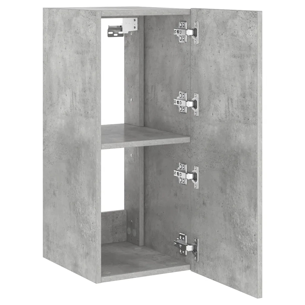 Mobile TV a Parete con Luci LED Grigio Cemento 30,5x35x70 cm 837238
