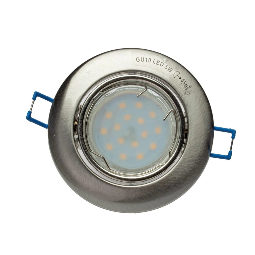Faretto incasso tondo GU10 5W 3000K argento Eko-Light