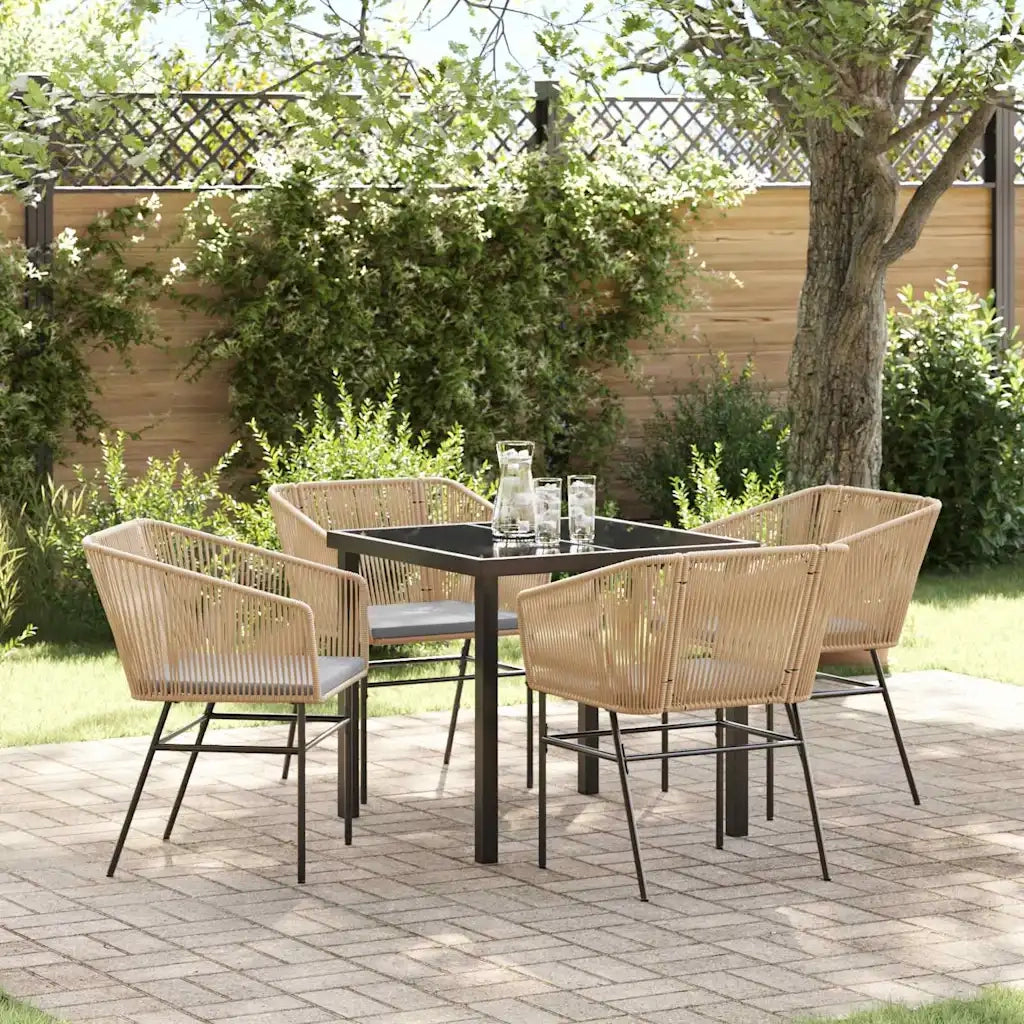 Set da Pranzo per Giardino con cuscino 5 pcs Marrone 3380926
