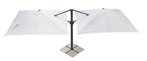 Ombrellone da Giardino Doppio 3x3m + 3x3m Telo in Polietilene Ecrù