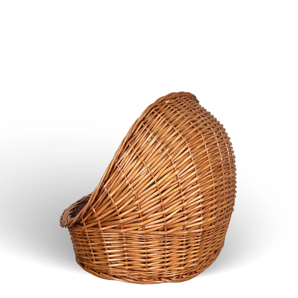 Cuccia lettiera in vimini con cuscino cesta lettino per animali 46x34x36 small