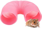 Tunnel di gioco per piccoli animali - Tubo estendibile per cavi, pigne, chinchilla, coniglietta nana e furetti (Rosso)