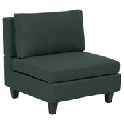 Poltrona imbottita in tessuto Verde Scuro a 1 posto sezione modulare stile moderno scandinavo soggiorno
