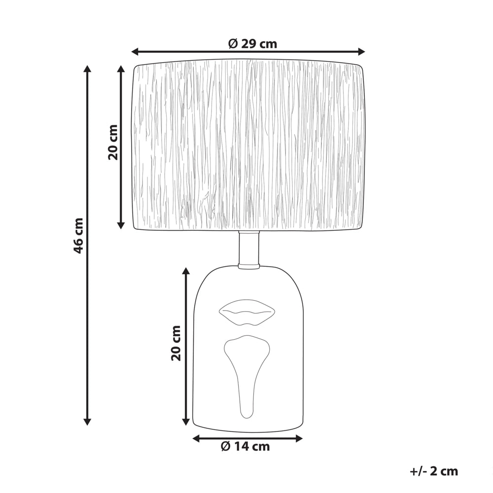 Lampada da tavolo Base in ceramica bianca Paralume in carta naturale Luce da comodino