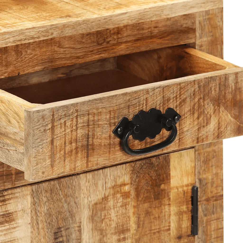 Credenza | Madia | Buffet da pranzo | Armadio da pranzo 80x30x65 cm in Legno Grezzo Massello di Mango