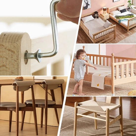 Viti in acciaio carbonio M6 x 120 mm - Viti per mobili - Connettore per legno - Resistente e resistente all'usura