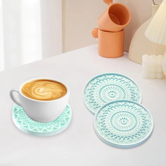 Set di assorbitori per sottofondi in ceramica naturale - set da 2 - verde - assorbimento rapido