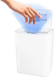 Contenitore per rifiuti automatico senza tocco - Sensore di movimento infrarosso 14L - Contenitore per cucina piccolo - Contenitore di plastica senza contatto per rifiuti - Contenitore per rifiuti a sensore quadrato per bagno e camera da letto