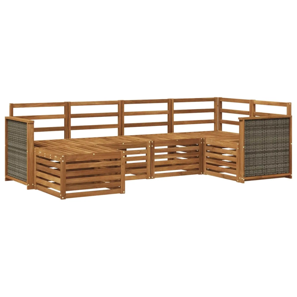 Set divano sezionale 5 pcs Naturale Legno di Acacia Massello 3384555