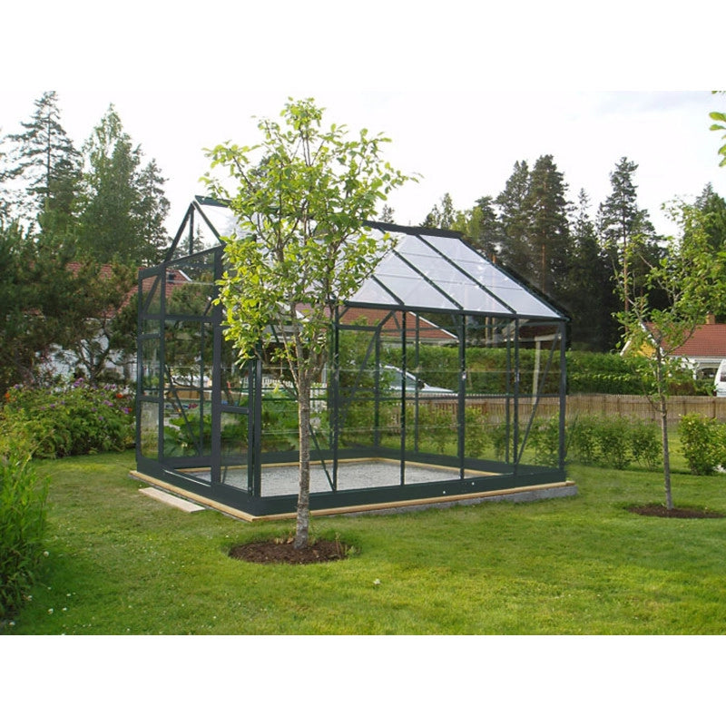Serre en verre  SEKURIT 108 4 mm  + Base - 7,42 mÂ² - Gris anthracite