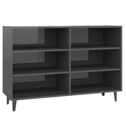 Credenza | Madia | Buffet da pranzo | Armadio da pranzo Grigio Lucido 103,5x35x70 cm in Legno Multistrato