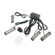Set di 4 lampade stroboscopiche a LED 24W, 12-24V gialle, centralina con 4 moduli 110x28x12mm