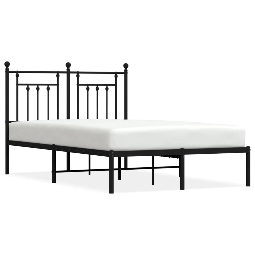 Giroletto con Testiera in Metallo Nero 120x200 cmcod mxl 129741
