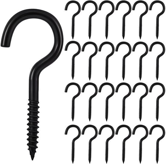 Haken per Bicchieri - Multifunzionali - Nero - 25 Pezzi