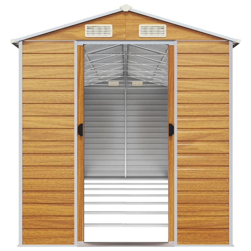 Capanno Giardino Marrone Chiaro 191x640x198cm Acciaio Zincato