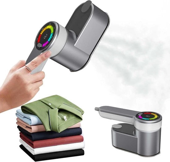 Stomagente Portatile 1200 W per Viaggio - Stomagente Manuale con Reservorio Acqua 120 ml - 6 Impostazioni di Vapore - Piegatura Efficiente per Abiti e Camicie