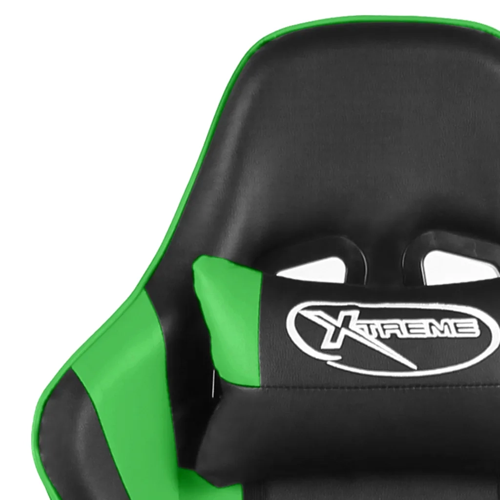 Sedia da Gaming | Sedia da e-sports Girevole Verde in PVC