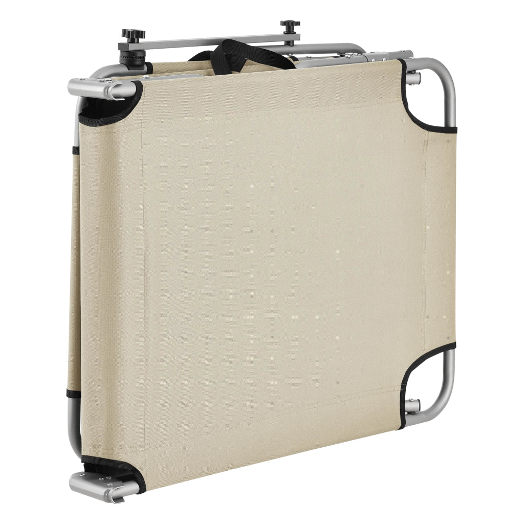 Lettino Prendisole Argozelo con Tettuccio Parasole Sdraio Portatile - Beige casa.pro