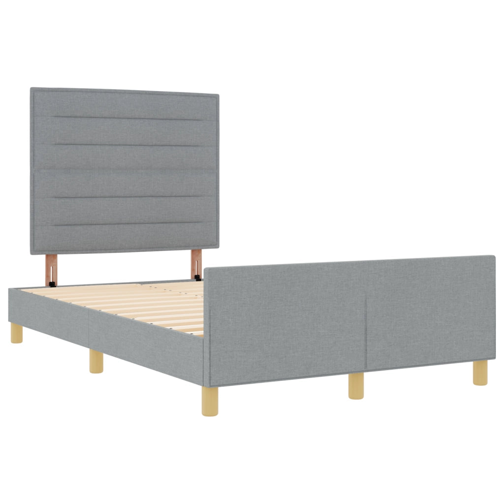 Struttura Letto Grigio Chiaro 140x190 cm Tessuto