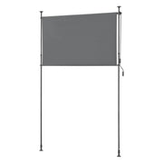 Schermo Verticale Cimarra da Balcone con Pali Telescopici Tenda Parasole Larga 200 cm Grigio Scuro pro.tec