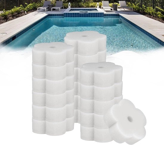 Pulitore per acqua con assorbimento di oli - 18 pezzi - Pulitore riutilizzabile - Pulitore per fiori - Duraturo - Efficiente per piscina/vasca idromassaggio - Pulitore per vasche