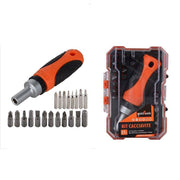 Trade Shop - Kit Cacciavite Cricchetto Multiuso 27 Pz Magnetico Con Manico Antiscivolo 92187 -