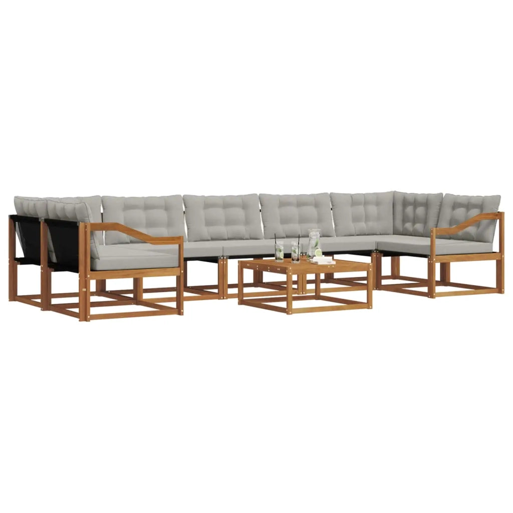 Set di divani da esterno 8 pcs Grigio Naturale e Chiaro 3369298
