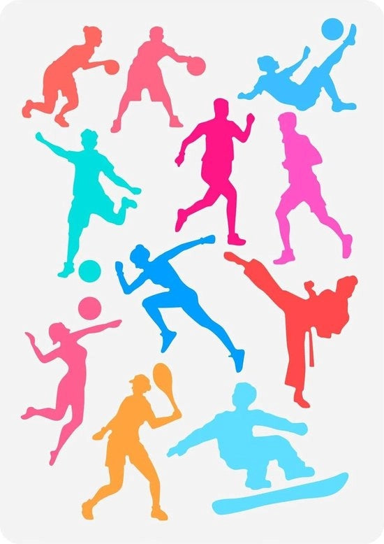 Tassello di Stampa per Pittura - Basket Grande Calcio Baseball Pallavolo - Atletica Leggera Arti Marziali Tema di Disegno