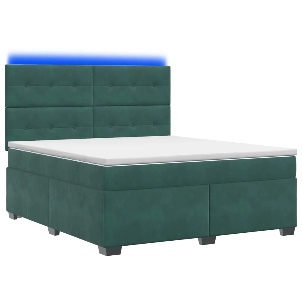 Letto box spring con materasso Verde Scuro 160 x 200 cm Velluto 3455141