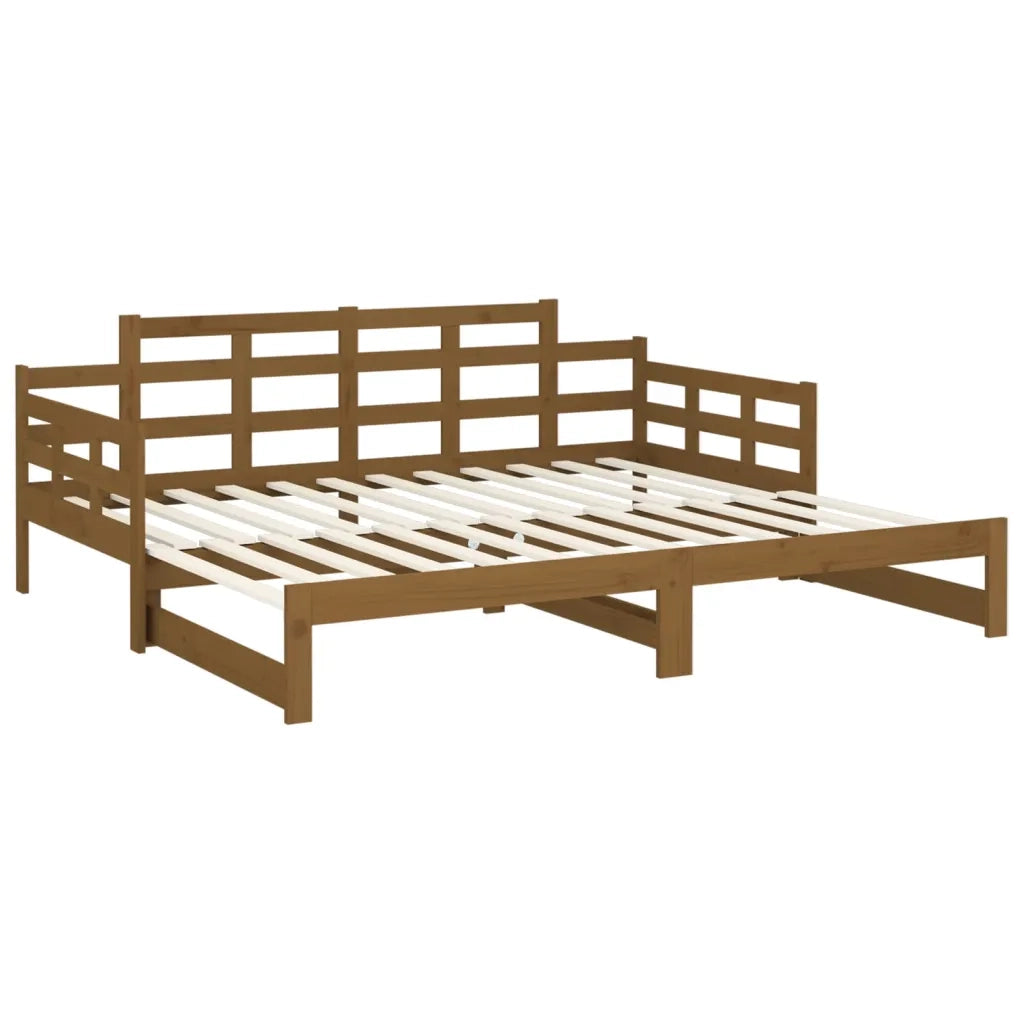 Letto singolo | Letto per adulti | Dormeuse Estraibile Ambra Legno Massello di Pino 2x(90x190)cm