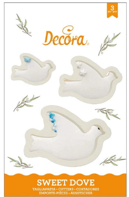 Kit di decorazione 3 forbici snipper in plastica 0255407 punteria in plastica uccello 3 pezzi, Bianco