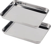 Piastre per forno in acciaio inossidabile rettangolari 2 pezzi 23 x 17 x 25 cm resistente al lavastoviglie forno da cucina
