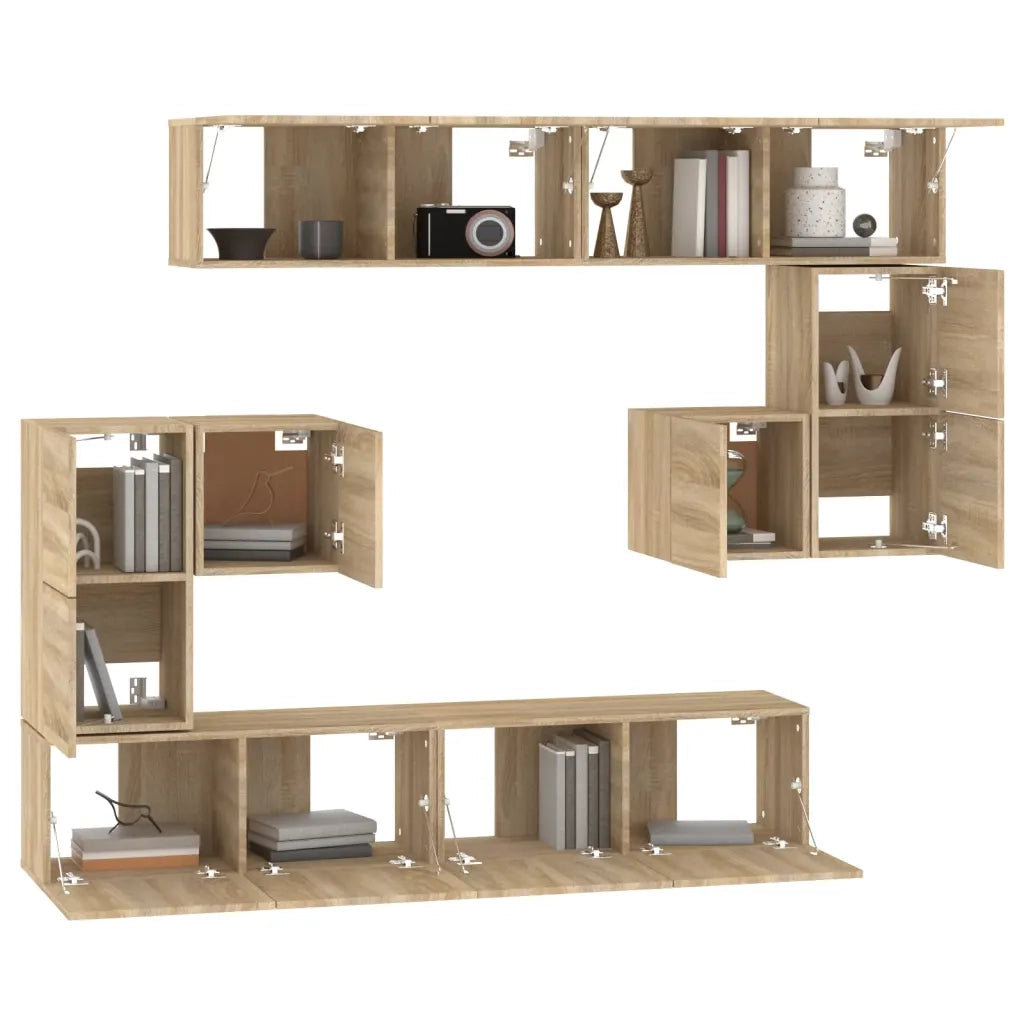 Mobile Porta TV a Parete Rovere Sonoma in Legno Multistrato 3114584