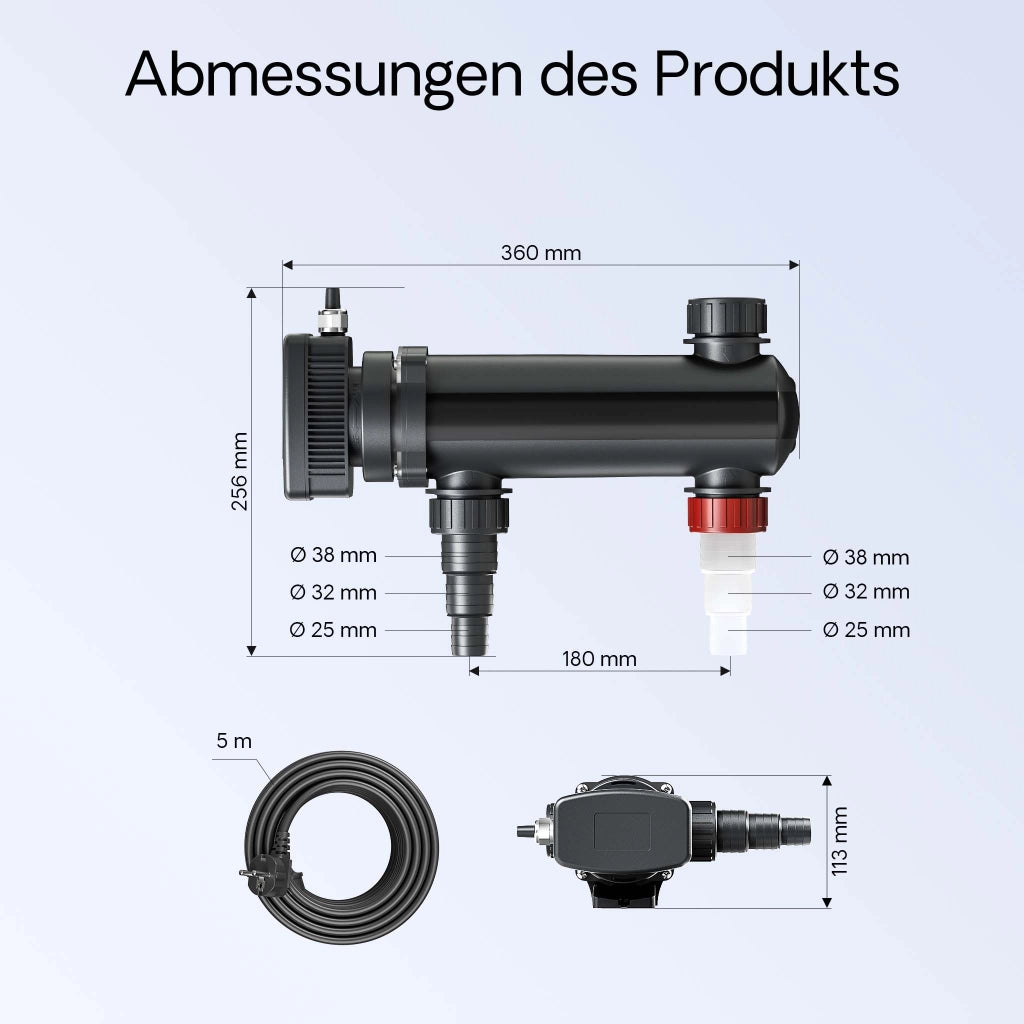 CUV-318 Chiarificatore acqua per laghetti Filtro luminoso 18W