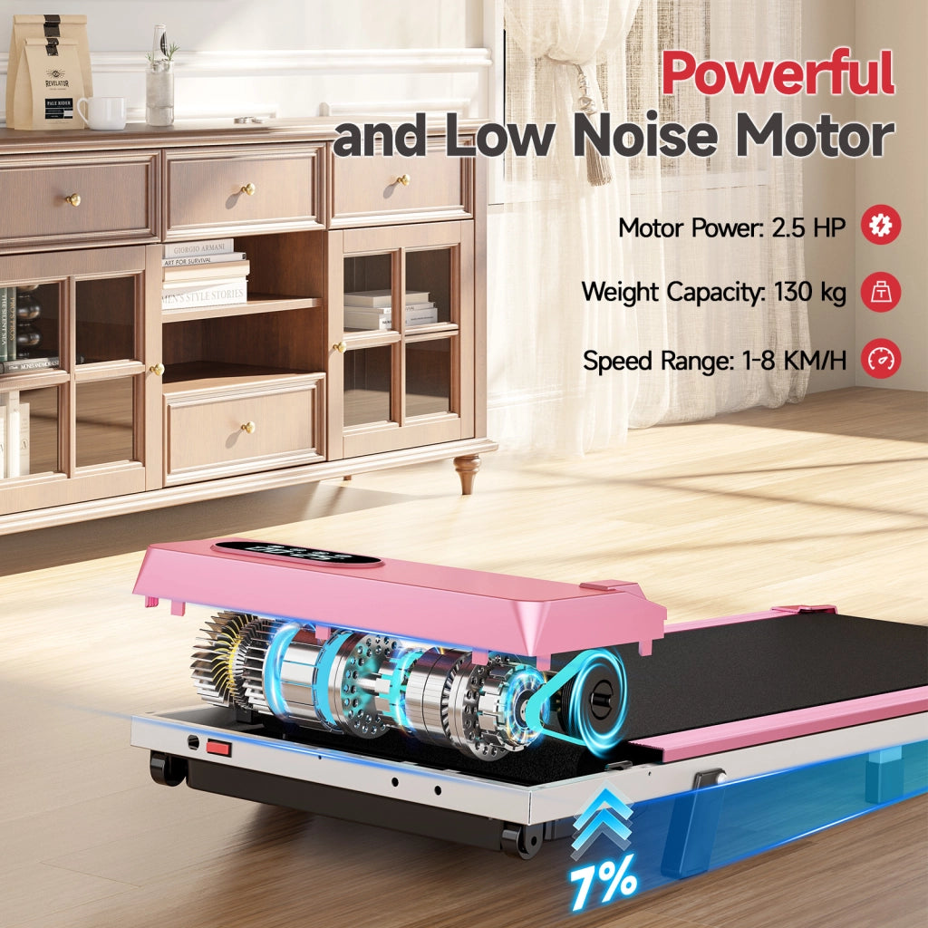 Tapis roulant 2 in 1, Tapis roulant portatile  con telecomando, 8 km/h, capacità di carico 120 kg, super silenzioso, display LED, 2,5 HP