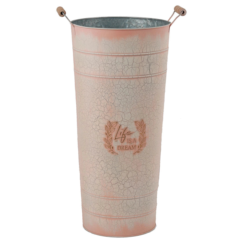 Portaombrelli tondo in metallo rosa d23,5x50h b:18
