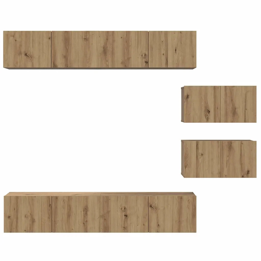 Set mobile TV 6 pcs Rovere artigianale Legno multistrato
