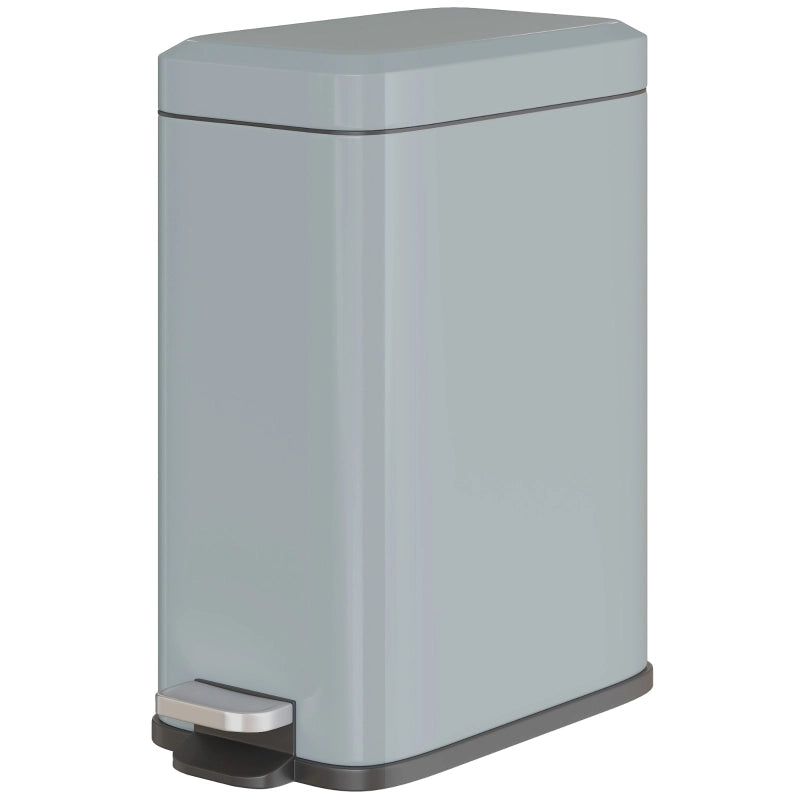 Pattumiera in metallo 5 L con secchio interno removibile e pedale, grigio