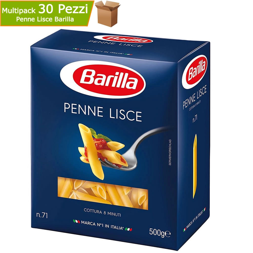 Barilla pasta penne liscie n 71 multipack 30 confezioni da 500 grammi cadauno