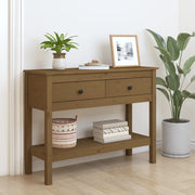 Tavolo Consolle Ambrato 100x35x75 cm in Legno Massello di Pino 814627