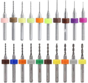Set di puntoni a spirale in acciaio inox con carburo di wolfram per PCB, diametri 11 mm a 20 mm, diametri di punta 1 mm a 10 mm, manico spesso 20 mm.