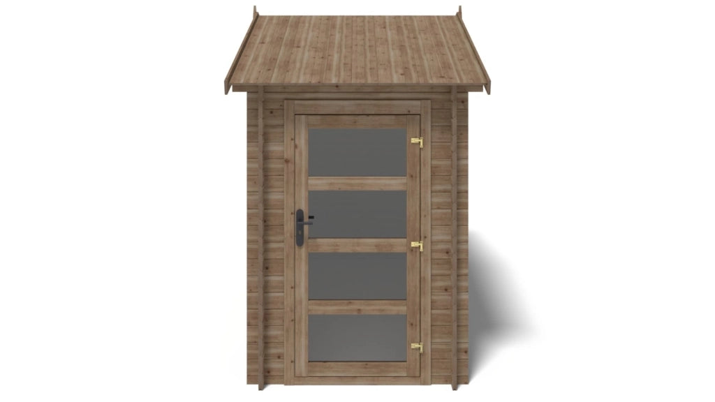 Casetta da giardino in legno - 4.5m2 - 1.5x3m - impregnata - 28mm - colore: marrone - DOM673 - ALTANKA