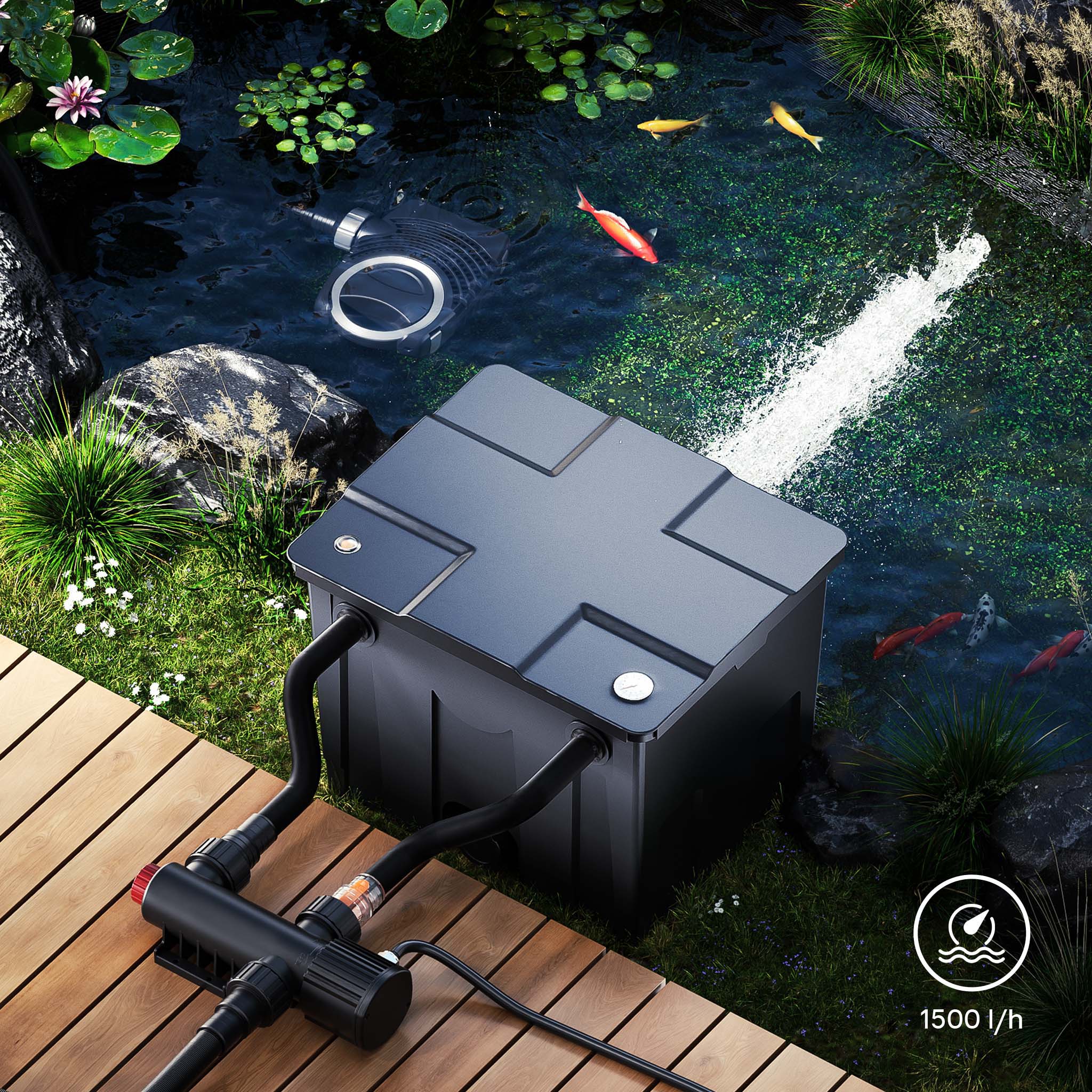 CUV-209 Chiarificatore acqua per laghetti Filtro luminoso 9W