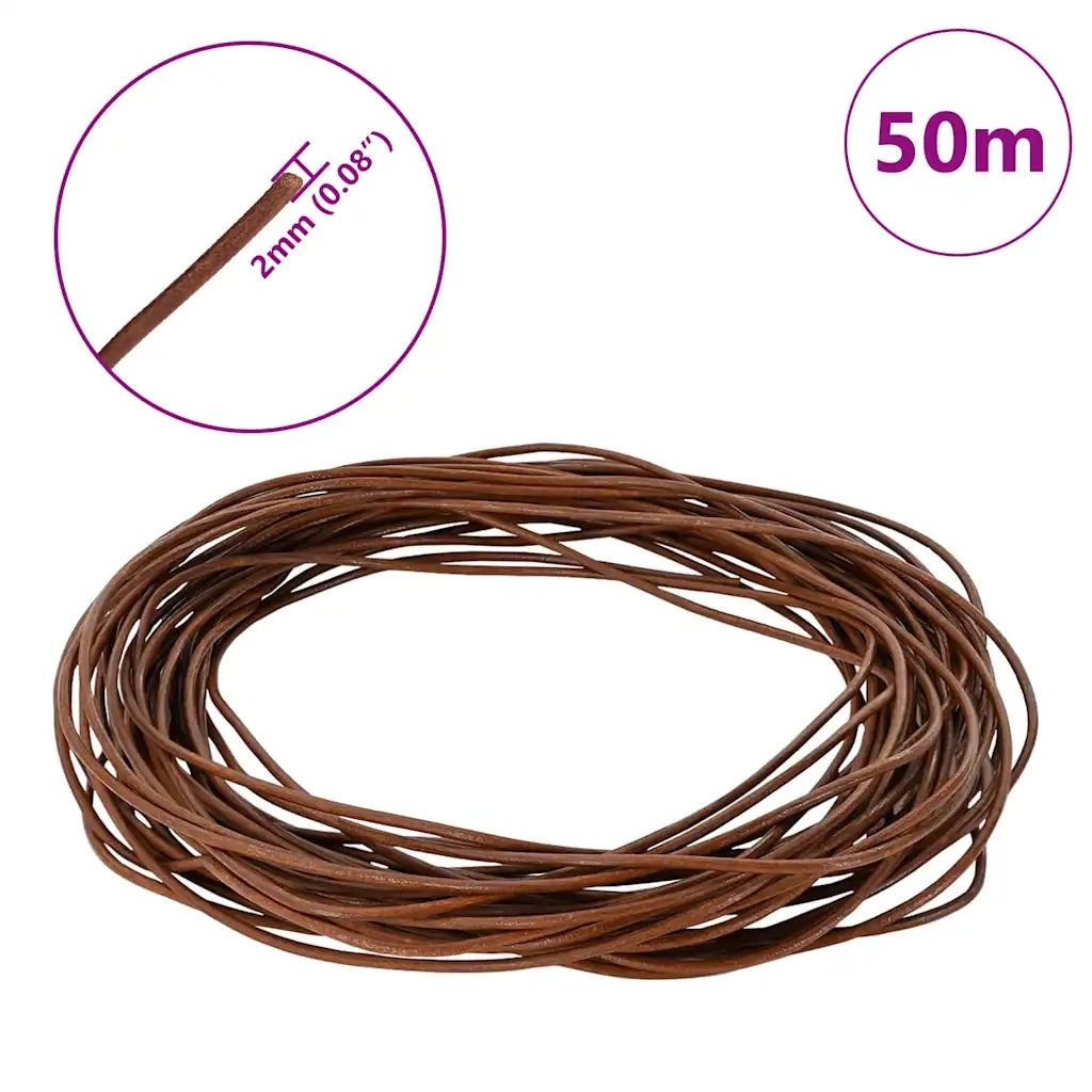 Cordino in Pelle Marrone Chiaro Ø2,5 mm x 5 m Pelle 42022000
