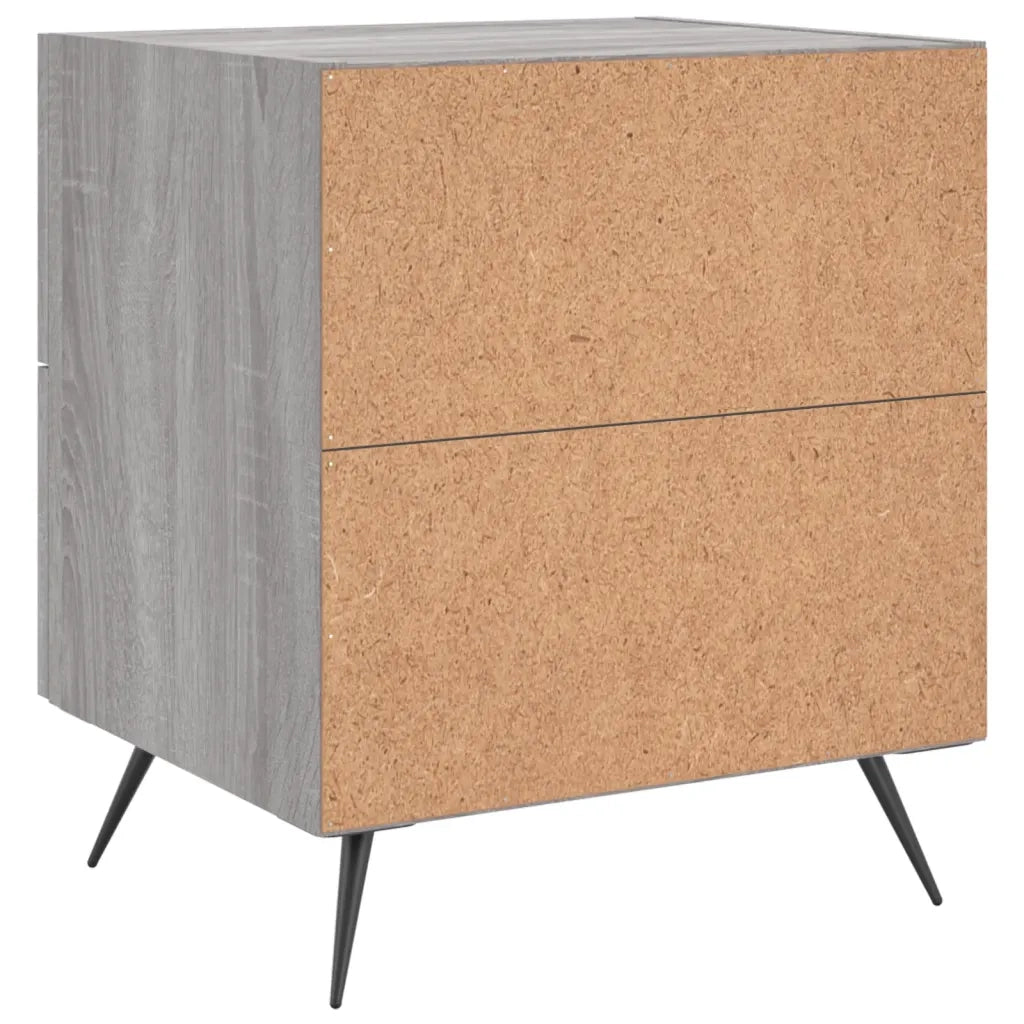 Comodini 2 pz-Set di 2 Tavolino da notte Grigio Sonoma 40x35x47,5 cm in Legno Multistrato 298569