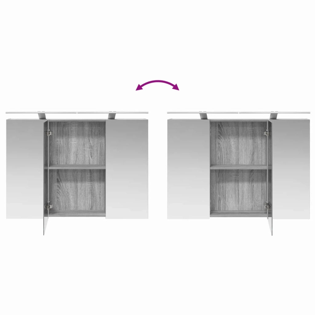 Set di mobili per il bagno 4 pcs Sonoma grigio 3406900