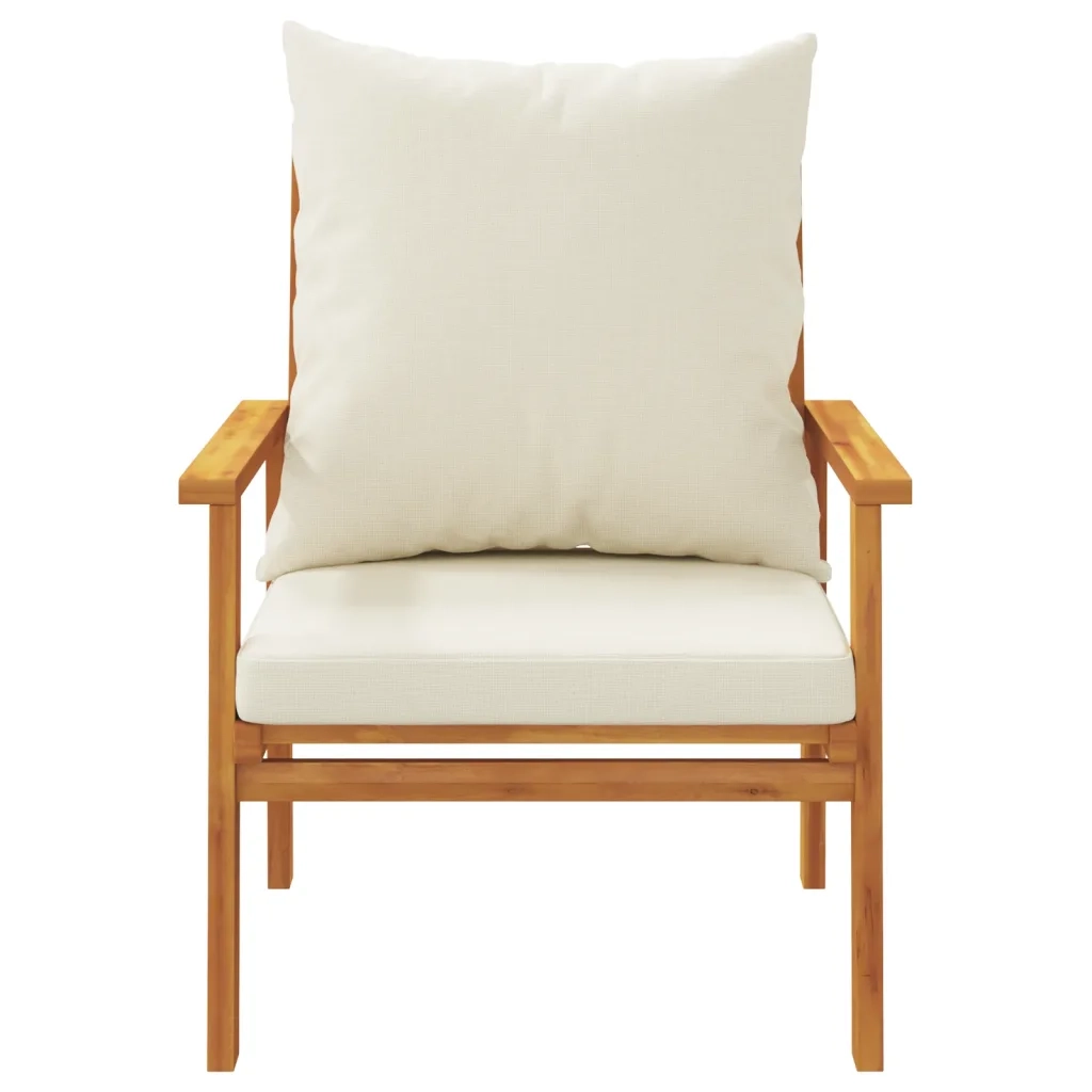 Poltrone da Giardino 2pz con Cuscino in Legno Massello Acacia