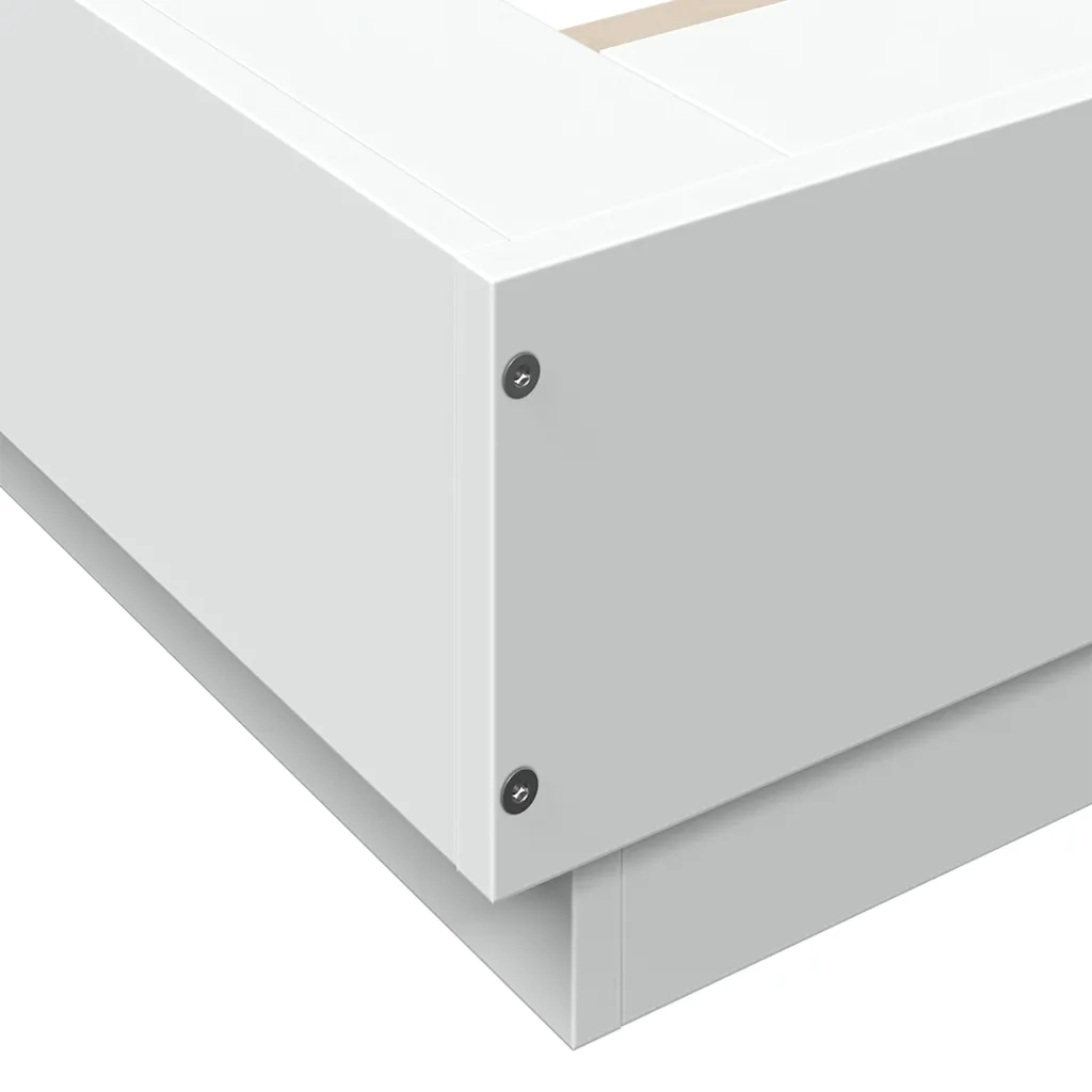 Letto matrimoniale | Letto per adulti | Giroletto con Luci LED Bianco 120x190 cm in Legno Multistrato